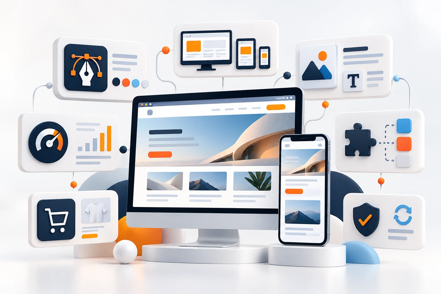 Web sitesi projesinin tasarım, mobil uyum, SEO ve entegrasyon bileşenleri