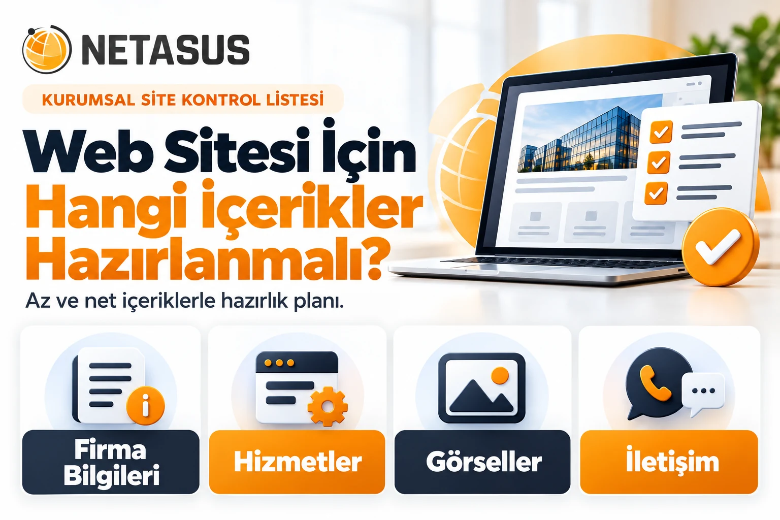 Web sitesi için hazırlanması gereken içeriklerin kontrol listesi