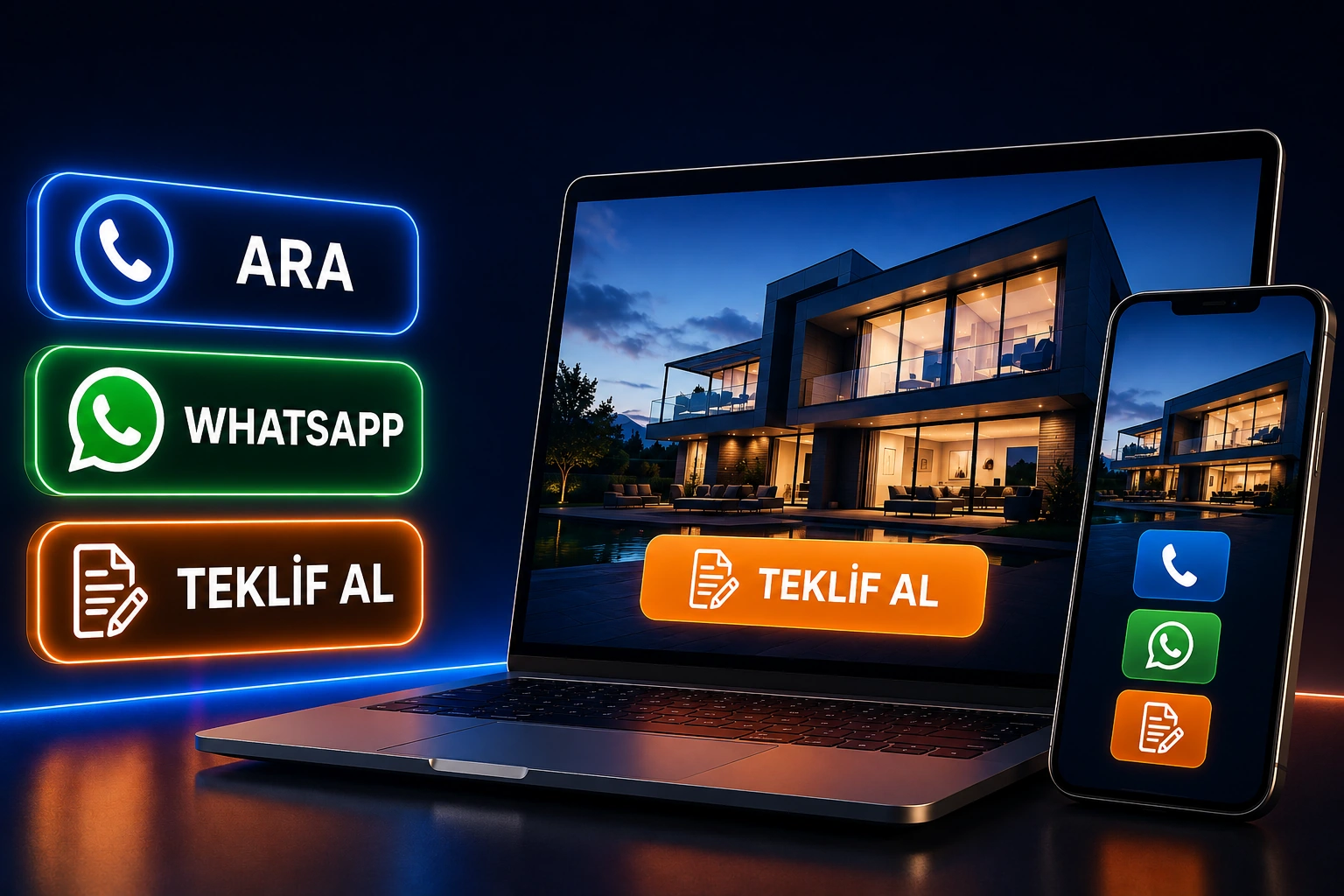 Web sitesinde telefon, WhatsApp ve teklif CTA butonlarının kullanıcı akışı içindeki konumu