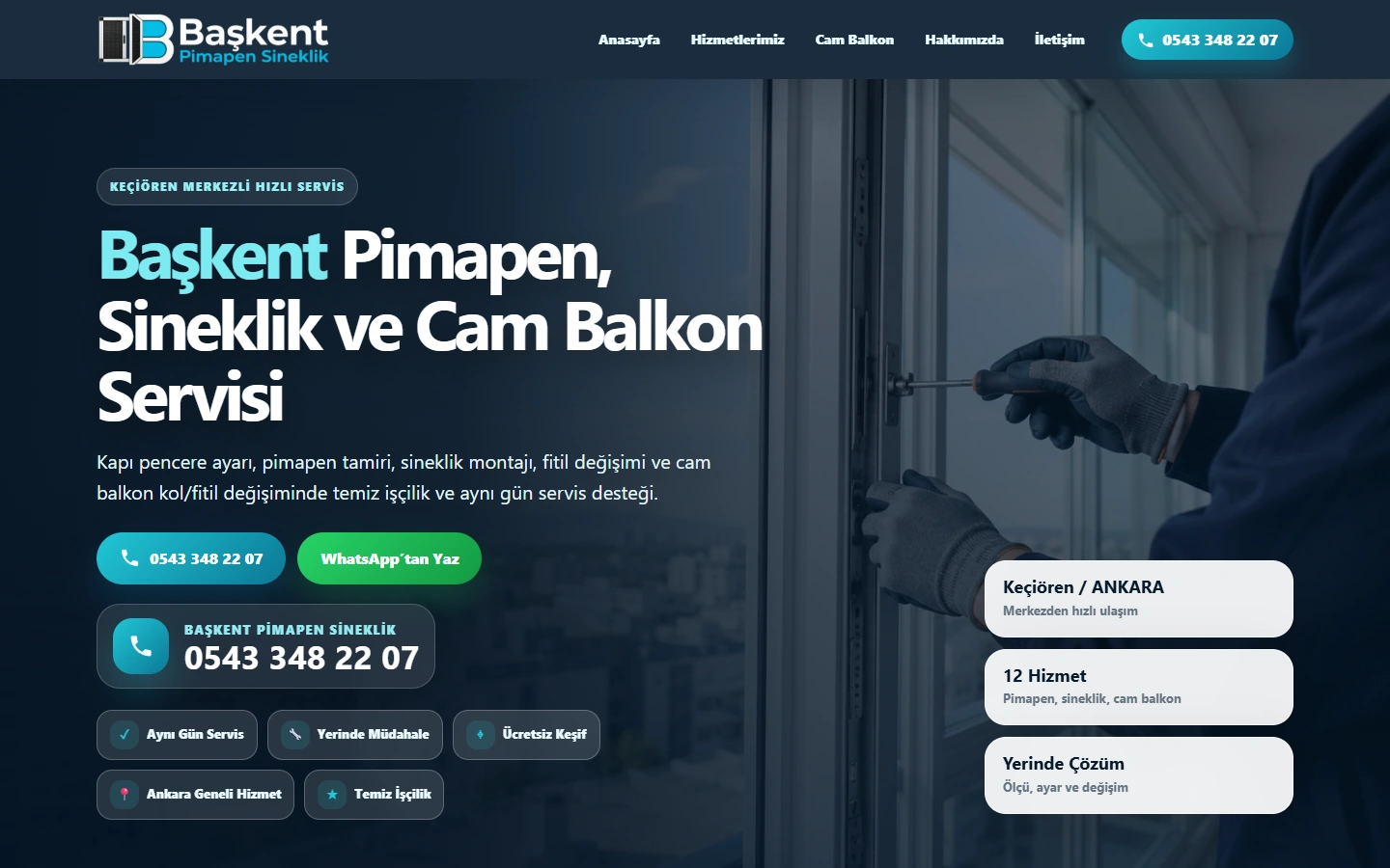 Başkent Pimapen masaüstü web sitesi görünümü
