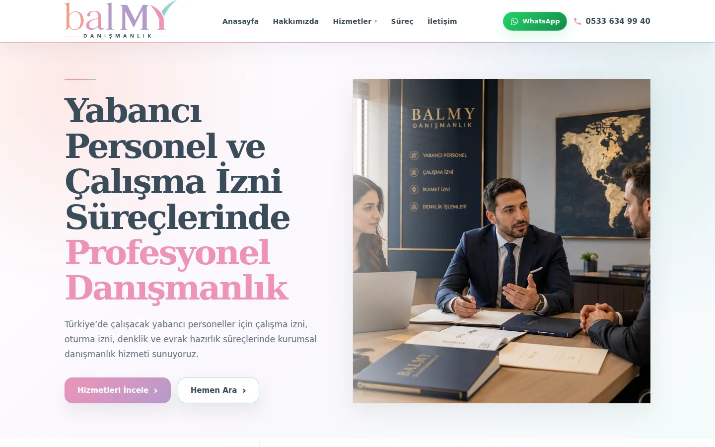Balmy Danışmanlık canlı web sitesinin 30.10.2026 tarihli görünümü.