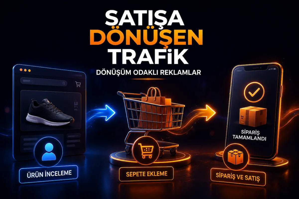 E-ticaret reklamlarında tıklama sepet sipariş süreci