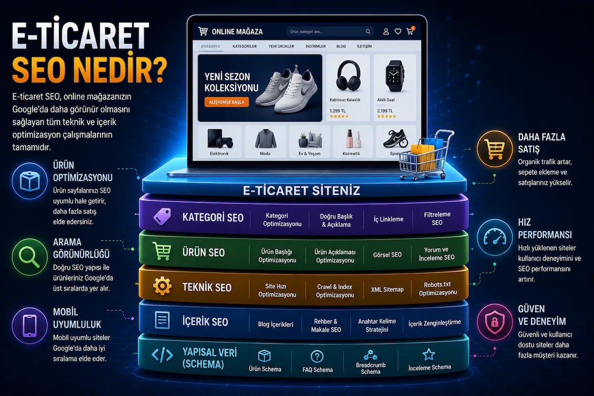 E-Ticaret SEO nedir ve online mağaza optimizasyonu