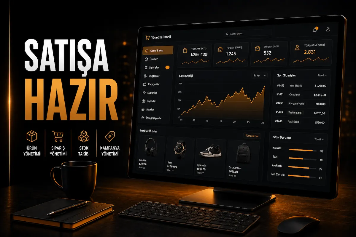 Satışa hazır e ticaret sistemi
