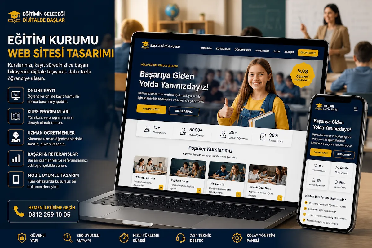 Eğitim kurumu web sitesi tasarımı