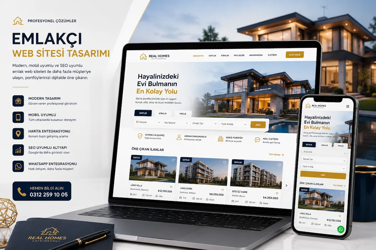 Emlakçı web sitesi tasarımı