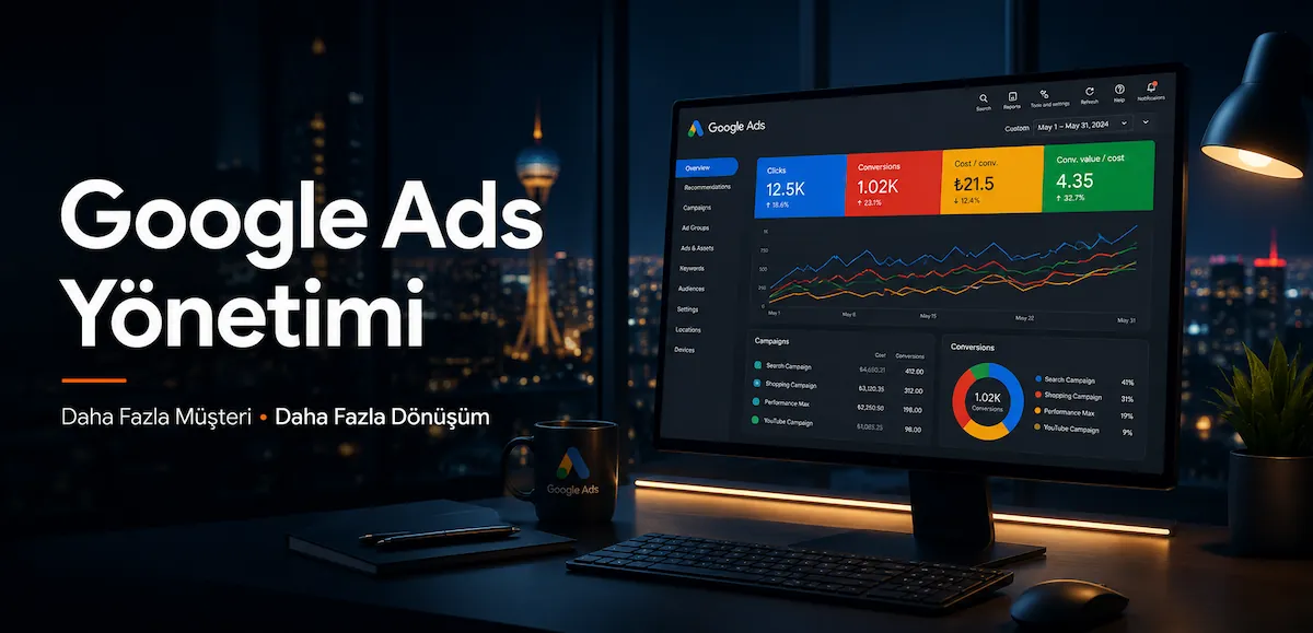 Google Ads yönetimi performans paneli
