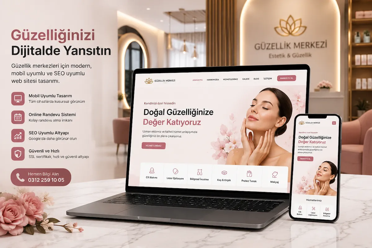 Güzellik merkezi web sitesi tasarımı