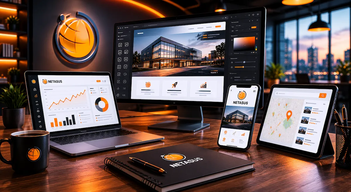Netasus dijital ajans çalışma alanı ve web tasarım süreci