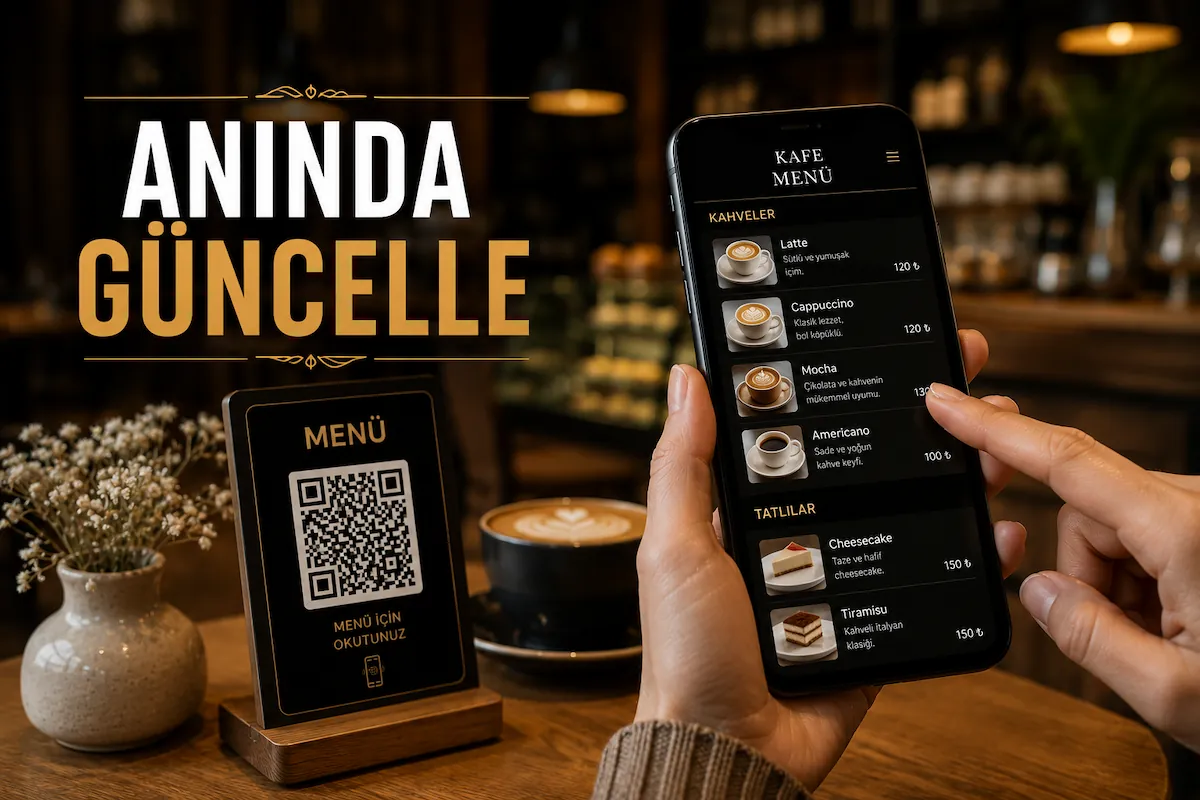 Kafe QR Menü anında güncelleme