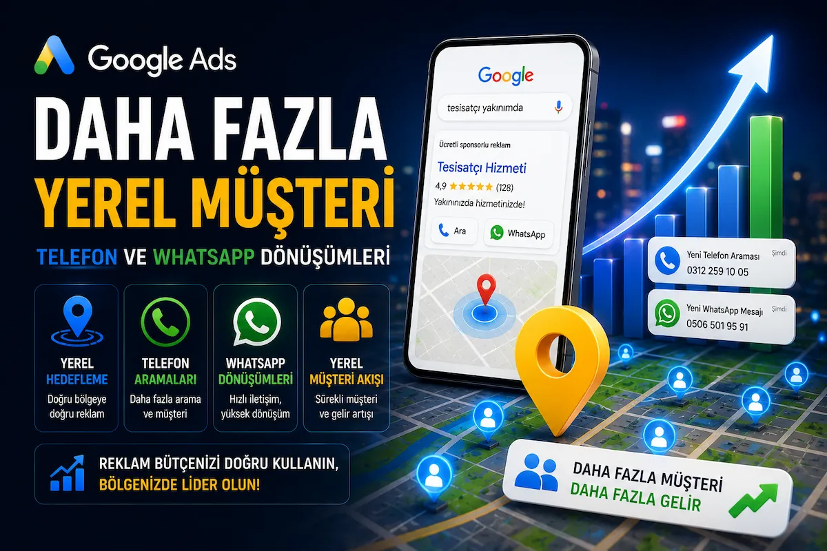 Lokal Google reklamları telefon ve WhatsApp dönüşümleri