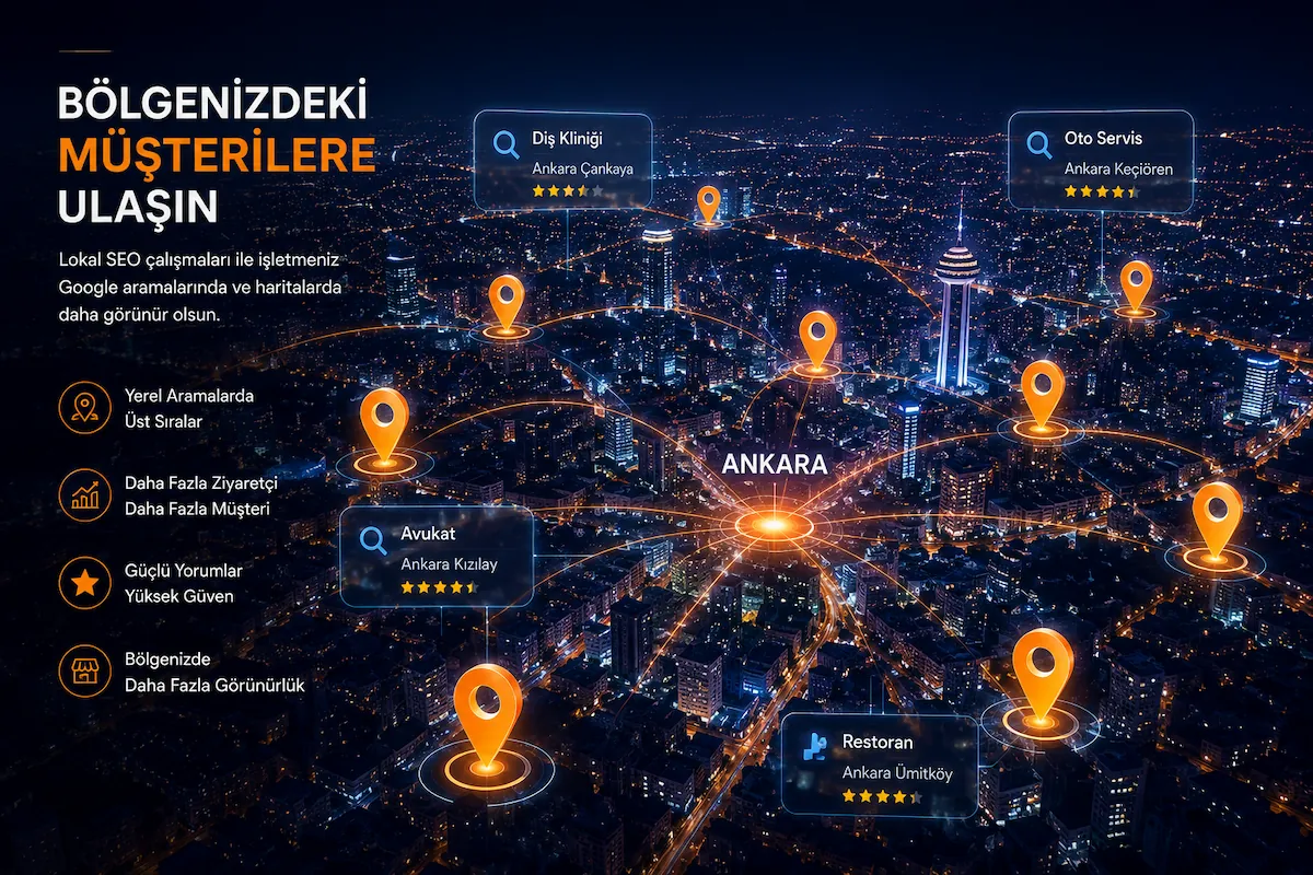 Ankara lokal SEO ve yerel arama ağı görseli