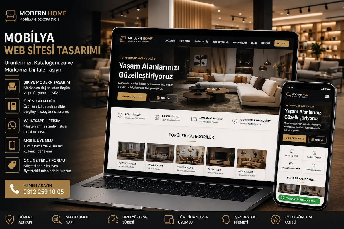Mobilya web sitesi tasarımı