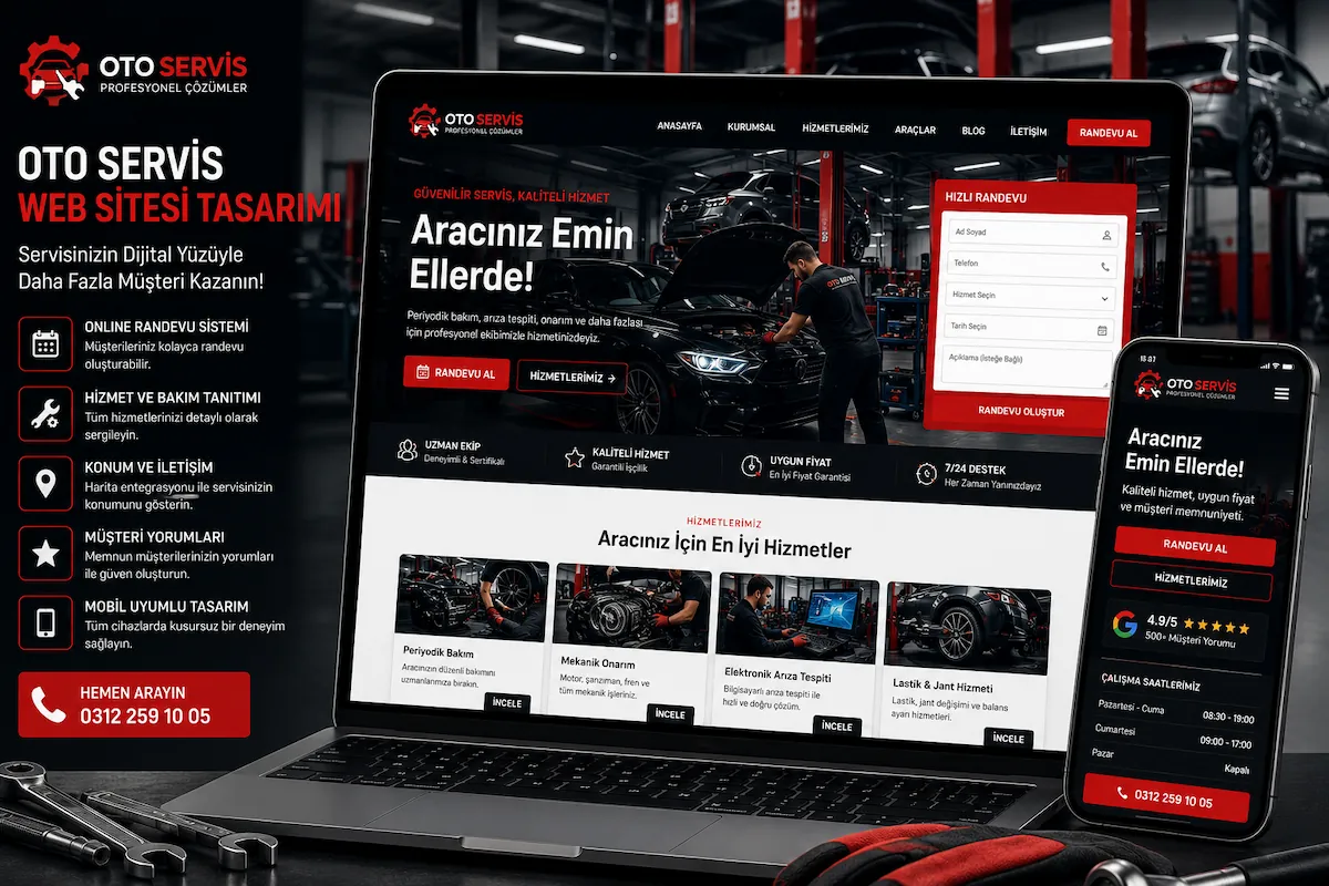 Oto servis web sitesi tasarımı