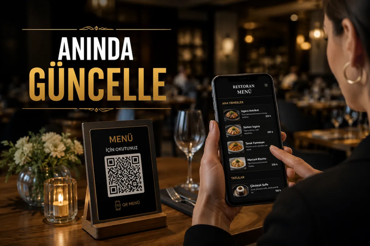 Restoran QR Menü avantajları ve anında menü güncelleme