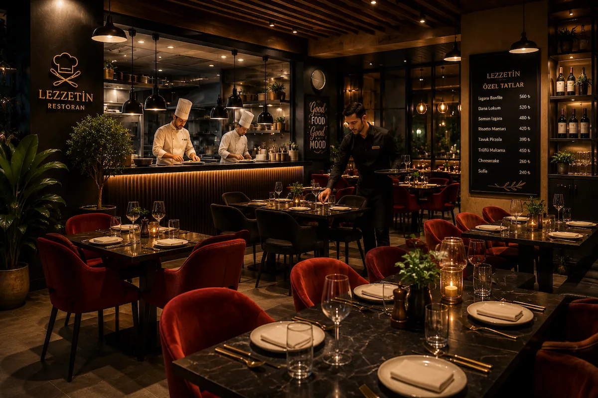 Modern restoran iç mekan görseli