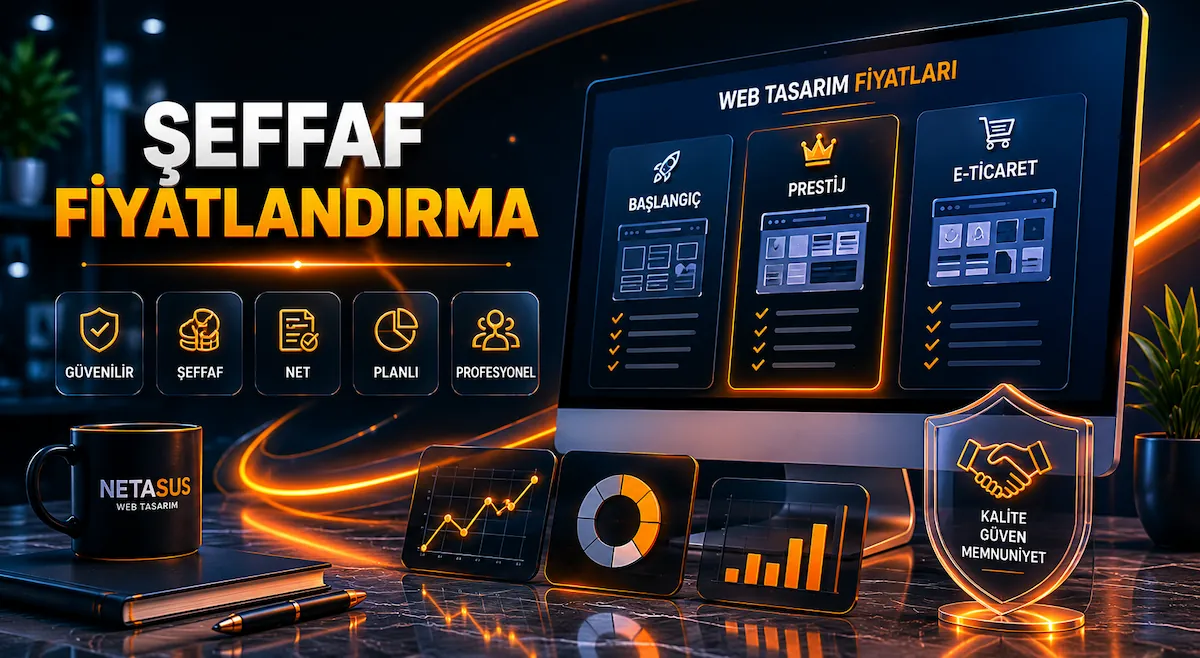 Şeffaf web tasarım fiyatlandırma görseli