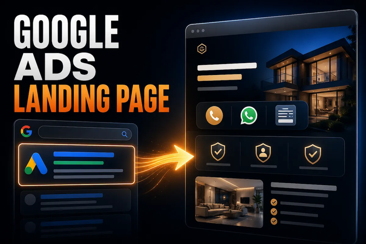 Google Ads reklamından telefon, WhatsApp ve form dönüşümüne yönlendiren landing page tasarımı